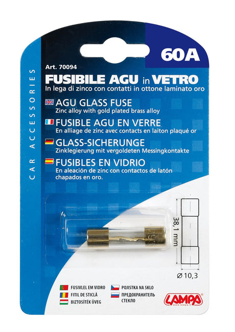 Fusibile AGU in vetro, 12/32V - 60A