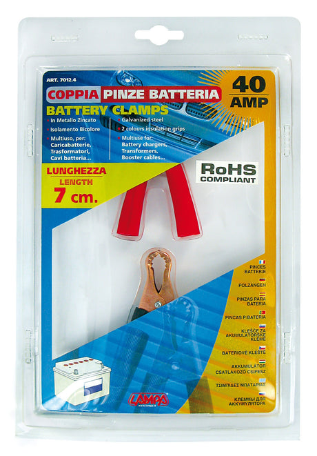 Coppia pinze batteria - 7 cm - 40A