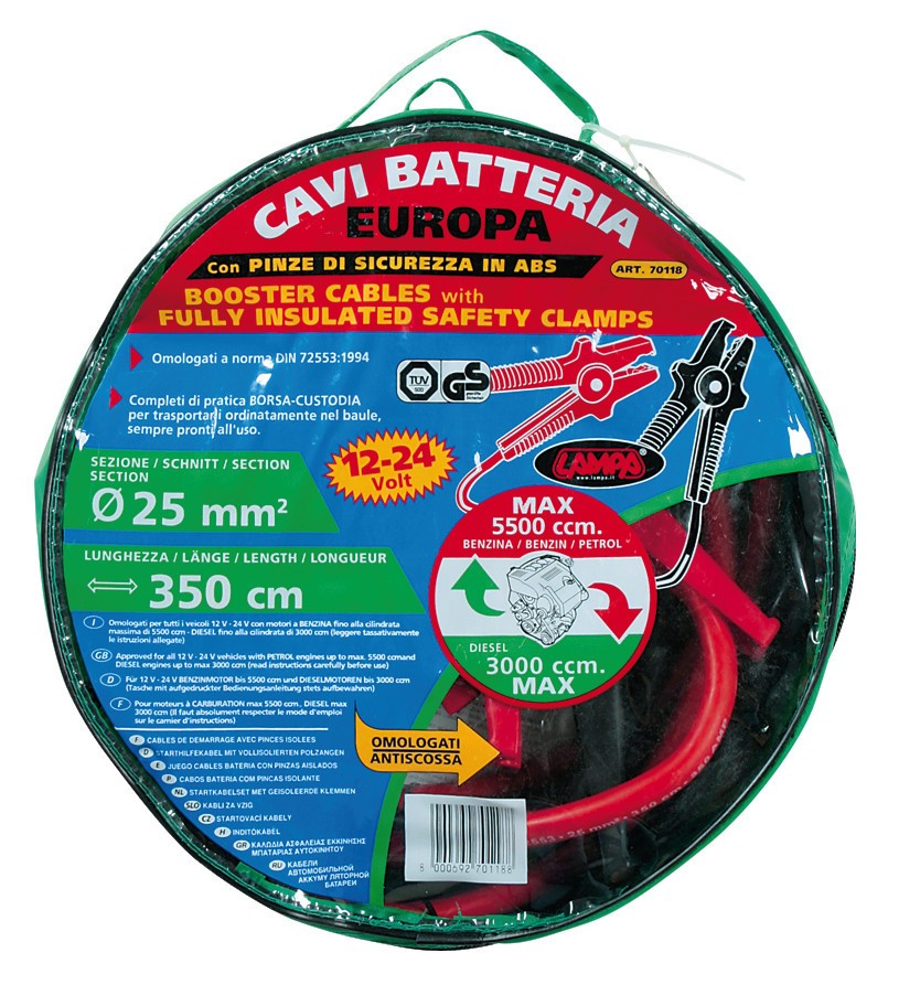 Cavi Batteria Europa - 350 cm - 350 A - 25 mm2