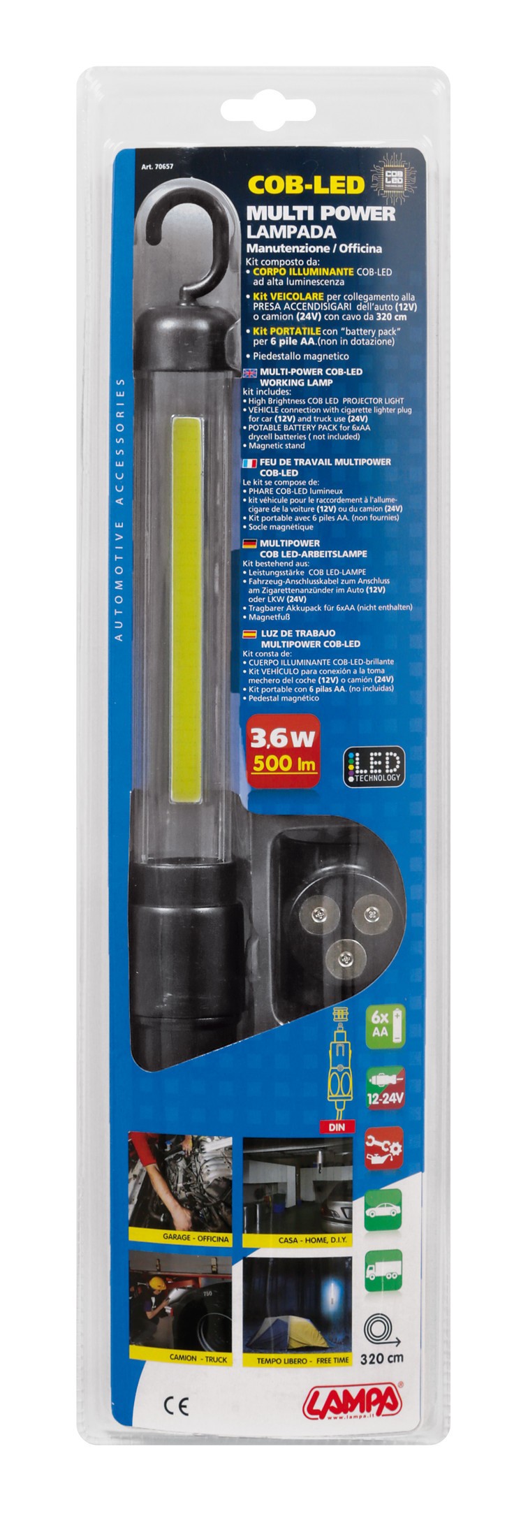 Lampada da lavoro a LED COB - 12/24V