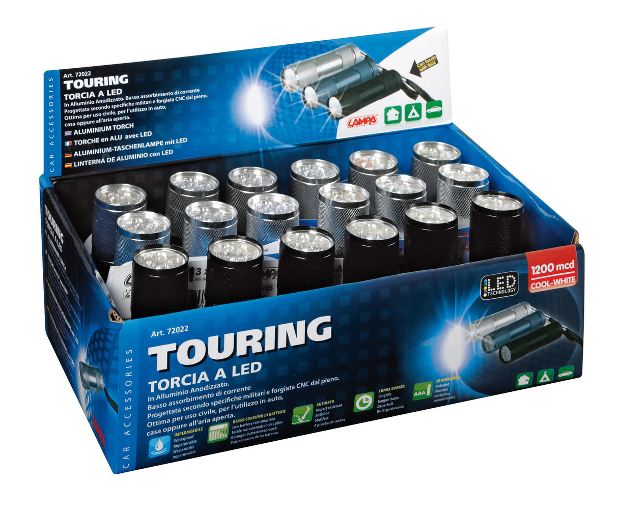 Touring, torcia a 9 Led, 1200 Mcd