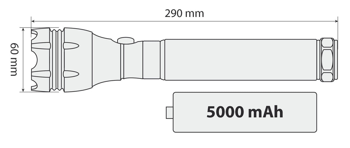 Ranger-Led, torcia ricaricabile a Led - Maxi - 5000 mAh