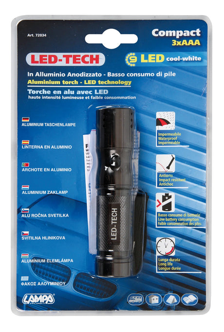 Led-Tech, torcia in alluminio 9 Led