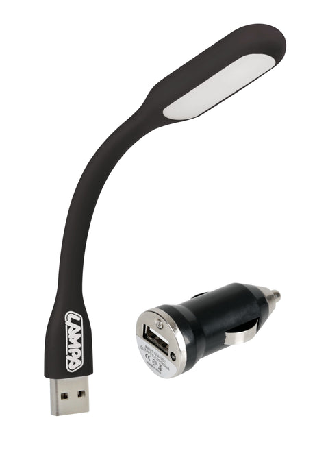 Lampada flessibile a LED COB + caricatore USB 12/24V