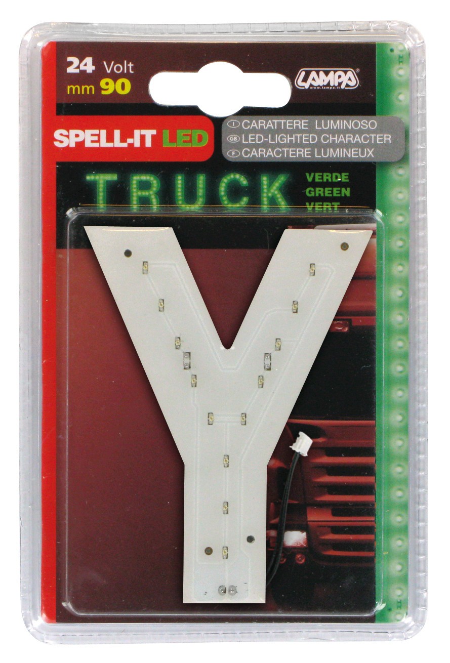 Spell-It Led, 90 mm, 24V - Verde - Y