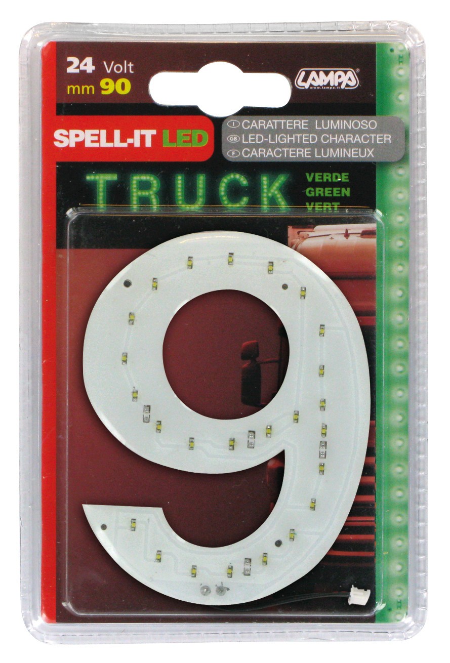 Spell-It Led, 90 mm, 24V - Verde - 9