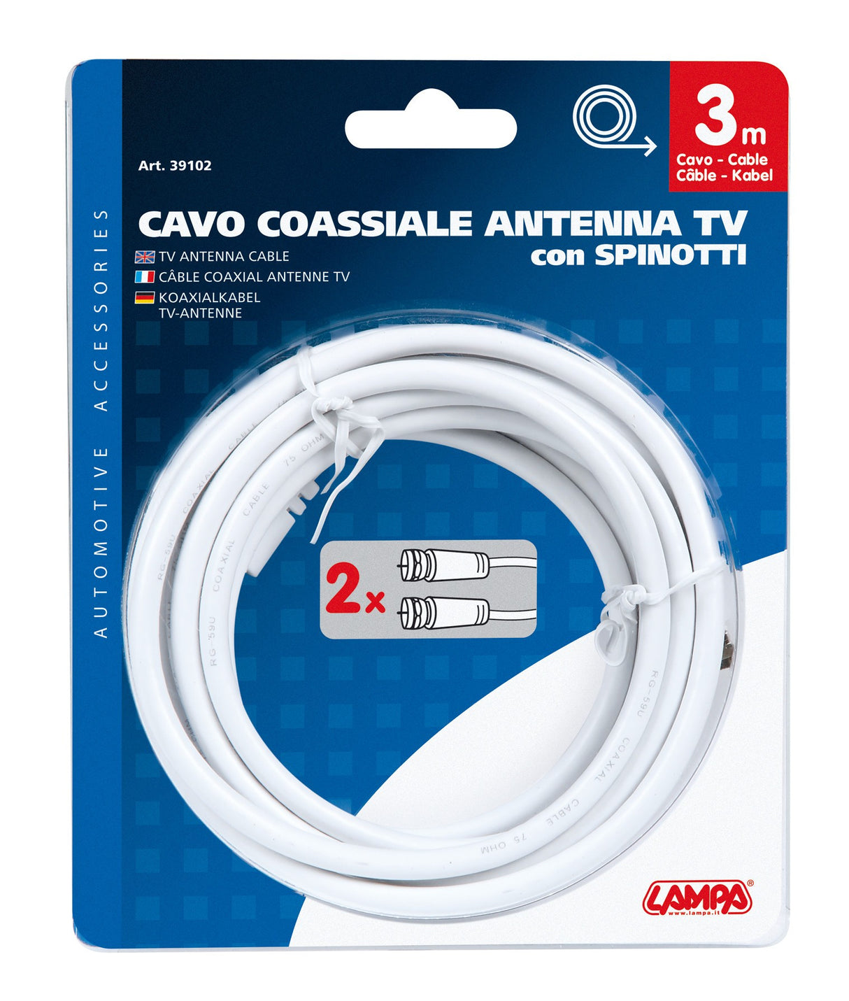 Cavo coassiale antenna TV - 3 m