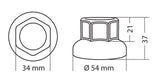 Set 10 copribulloni in acciaio inox lucidato - Ø 32 mm