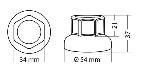 Set 40 copribulloni in acciaio inox lucidato - Ø 32 mm