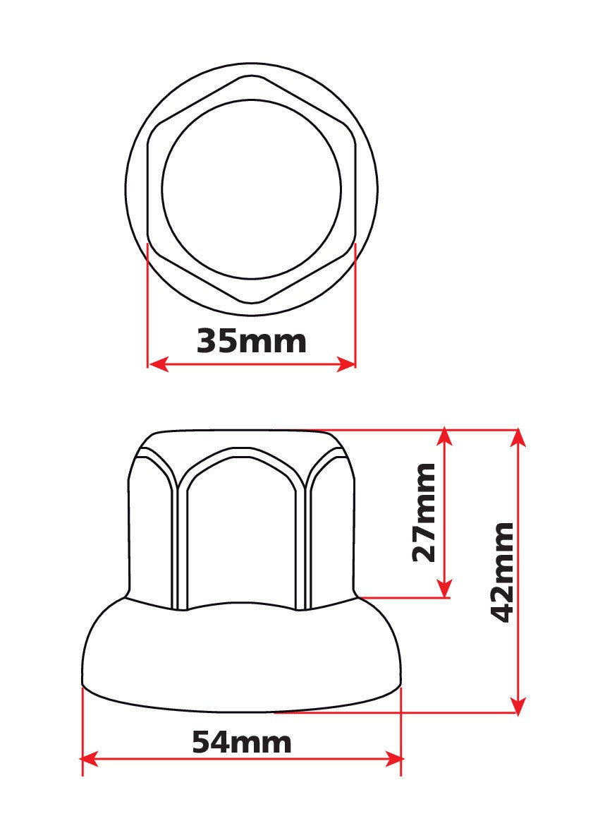 Set 10 copribulloni in acciaio inox - Ø 32 mm