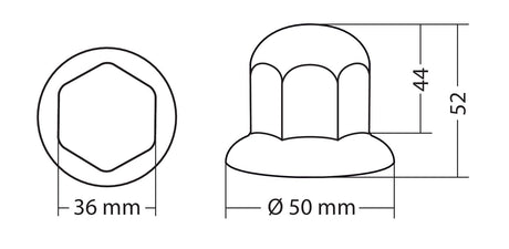 Set 10 copribulloni cromati in ABS - Ø 32 mm