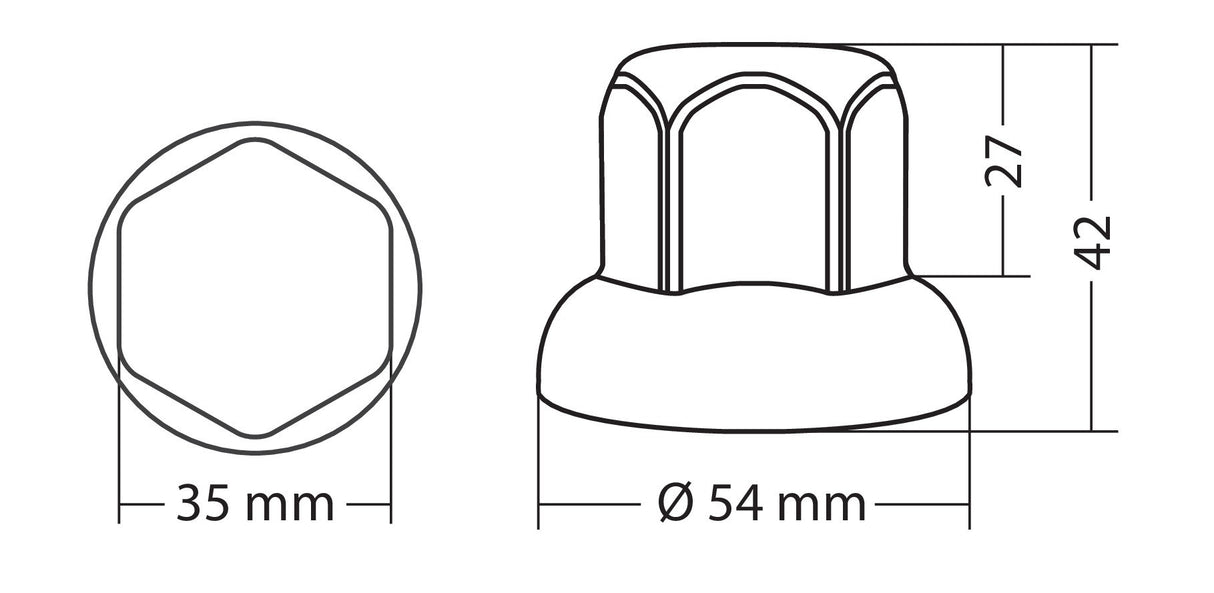 Set 10 copribulloni cromati in ABS - Ø 32 mm