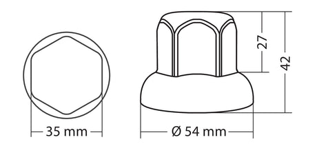 Set 10 copribulloni cromati in ABS - Ø 32 mm