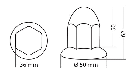 Set 10 copribulloni cromati in ABS - Ø 32 mm