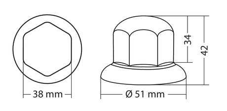 Set 10 copribulloni cromati in ABS - Ø 32 mm