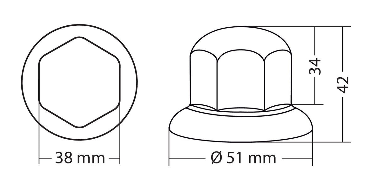 Set 10 copribulloni cromati in ABS - Ø 33 mm