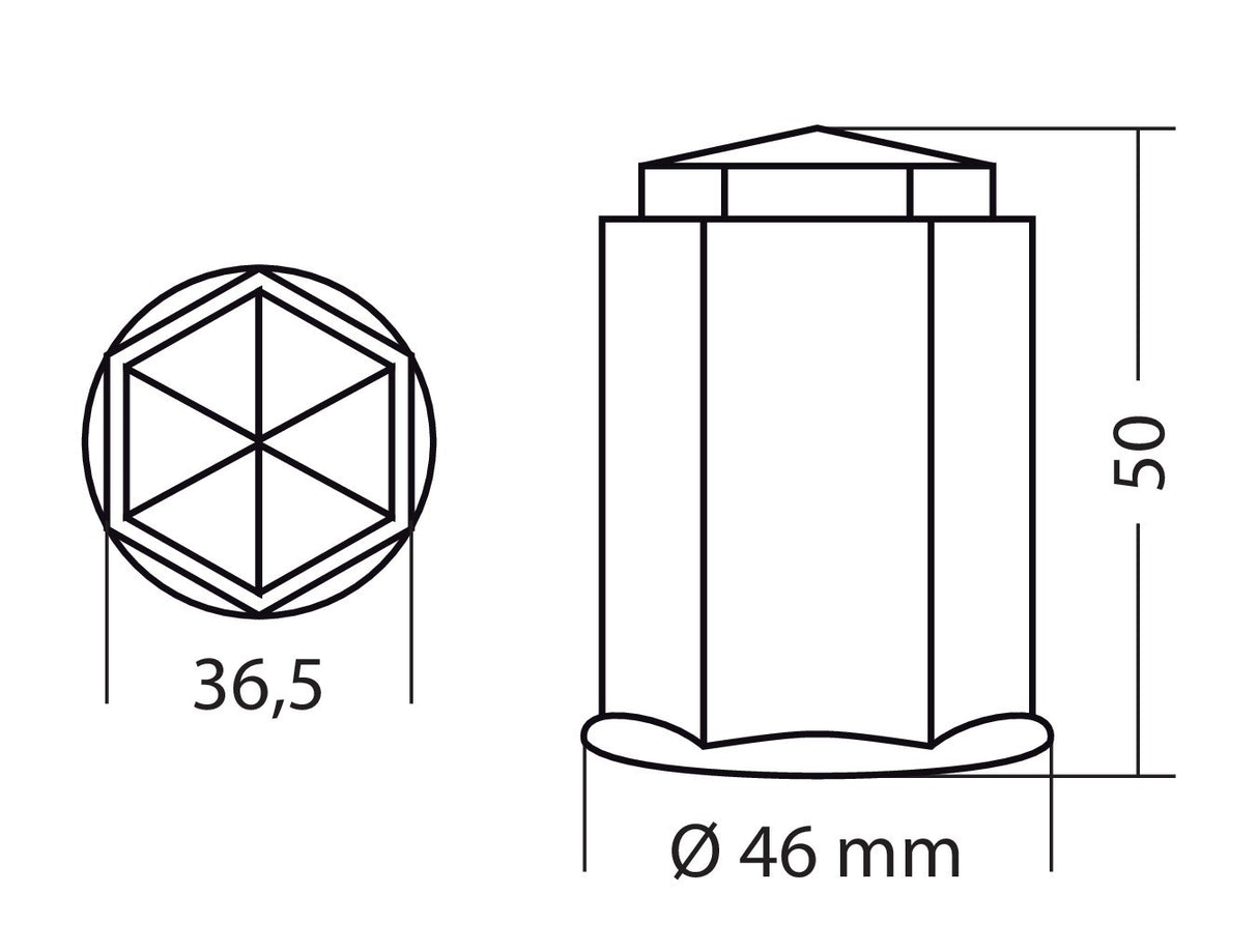 Set 10 copribulloni in ABS - Ø 32 mm - Cromo