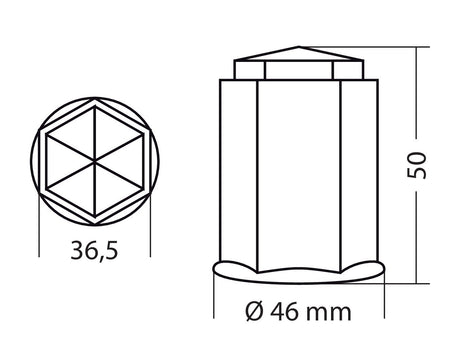 Set 10 copribulloni in ABS - Ø 32 mm - Cromo