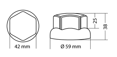 Set 10 copribulloni universali in ABS - Ø 32/33 mm - Cromo