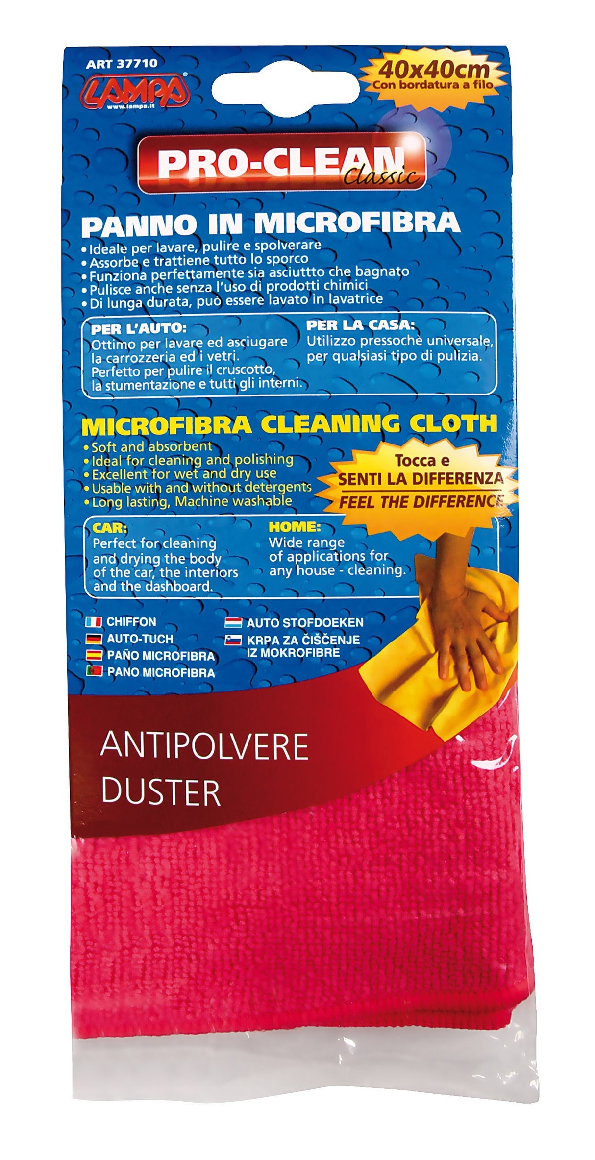 Pro-Clean - 40x40 cm - Panno antipolvere - Tessuto ritorto