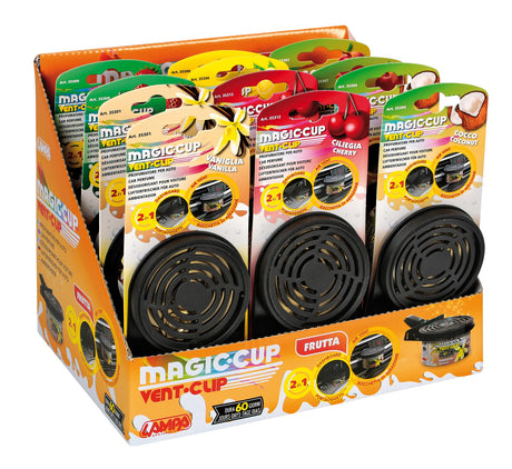 Magic Cup Vent-Clip Frutta, deodorante, display 12 pz assortiti