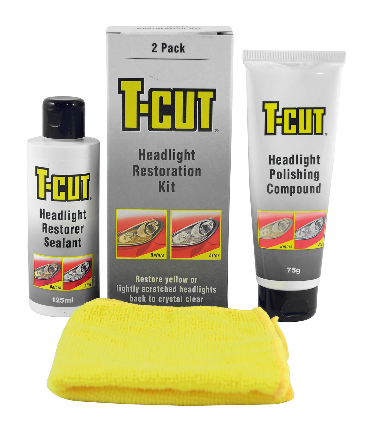 T-Cut, kit rinnova fanali - 75 g + 125 ml