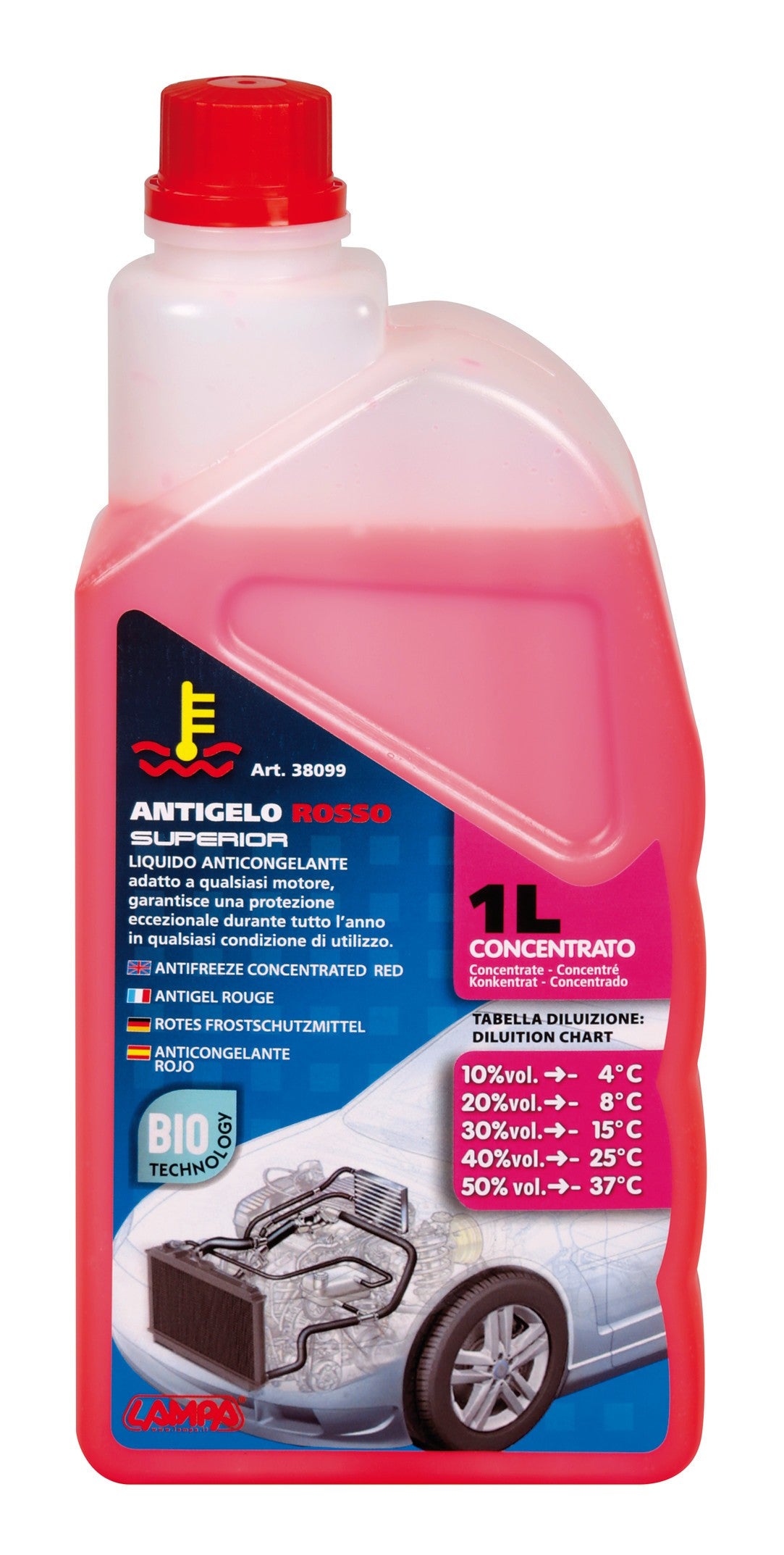 Superior-Rosso, liquido antigelo concentrato - 1000 ml