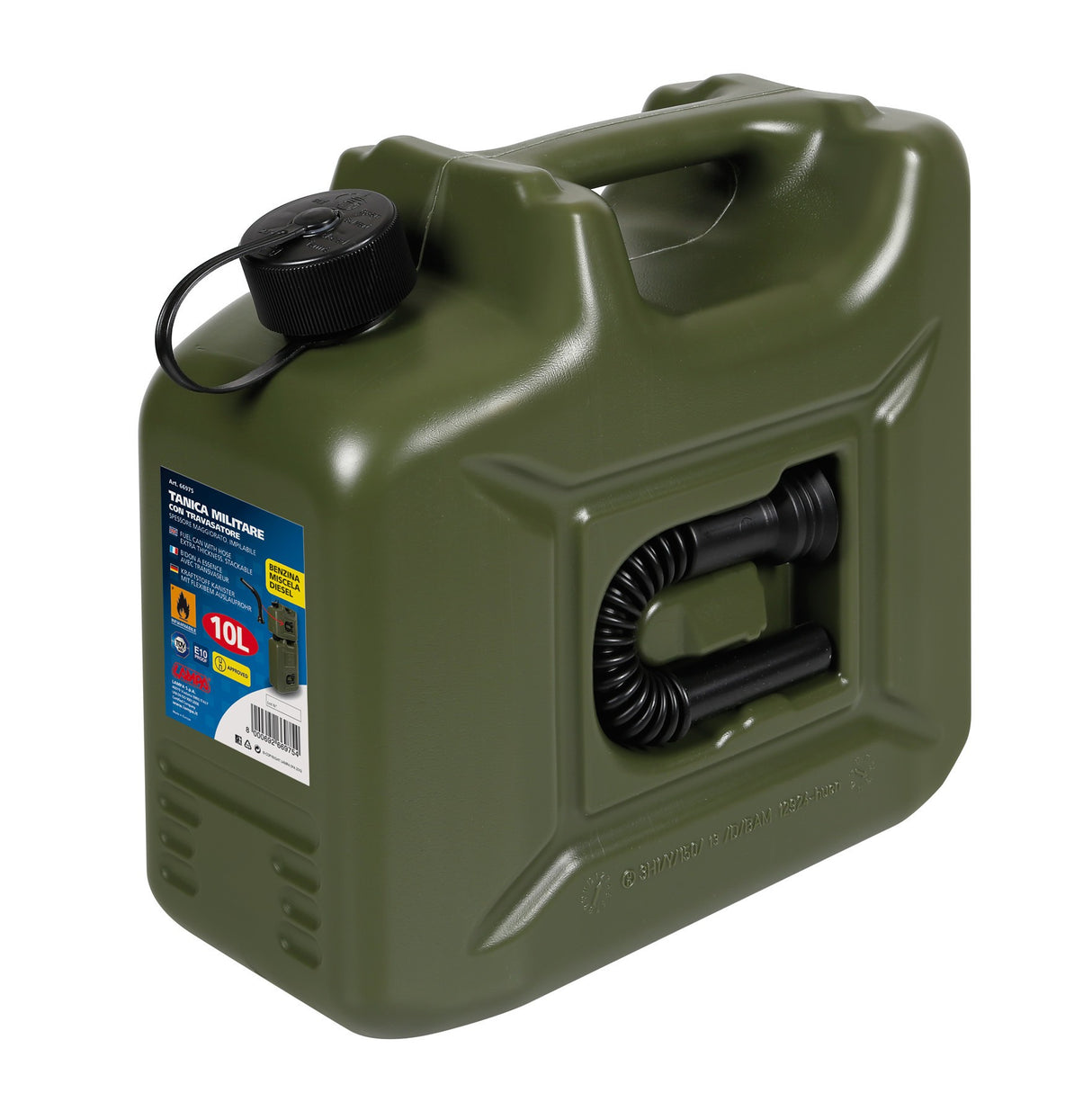 Tanica carburante in polietilene, modello militare - 10 L