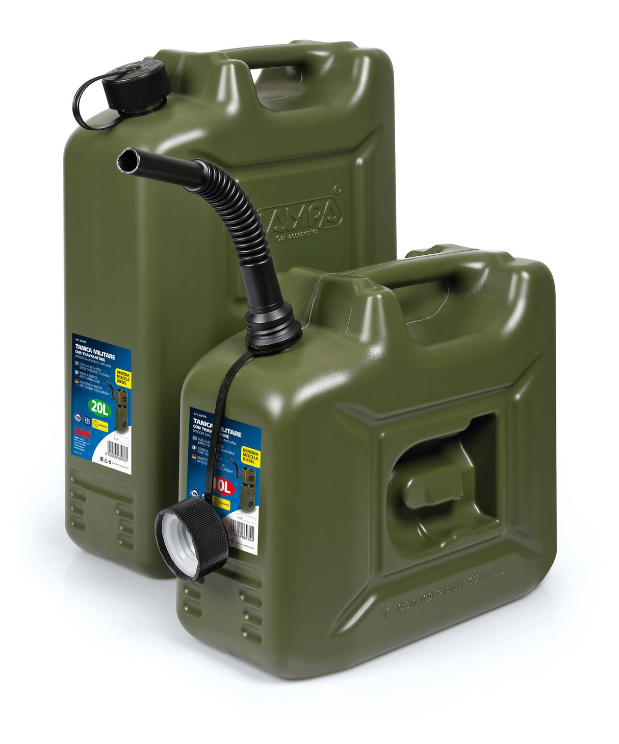 Tanica carburante in polietilene, modello militare - 10 L